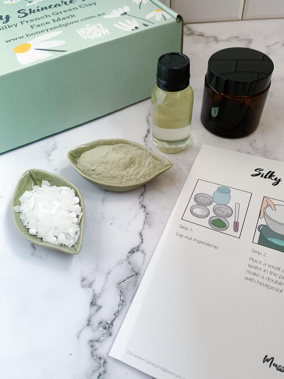 DIY Kit - French Green Clay Face Mask - honeyandglow-com