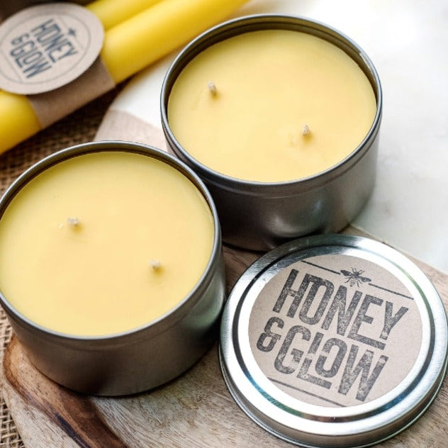 Beeswax Travel Tin Candle - honeyandglow-com