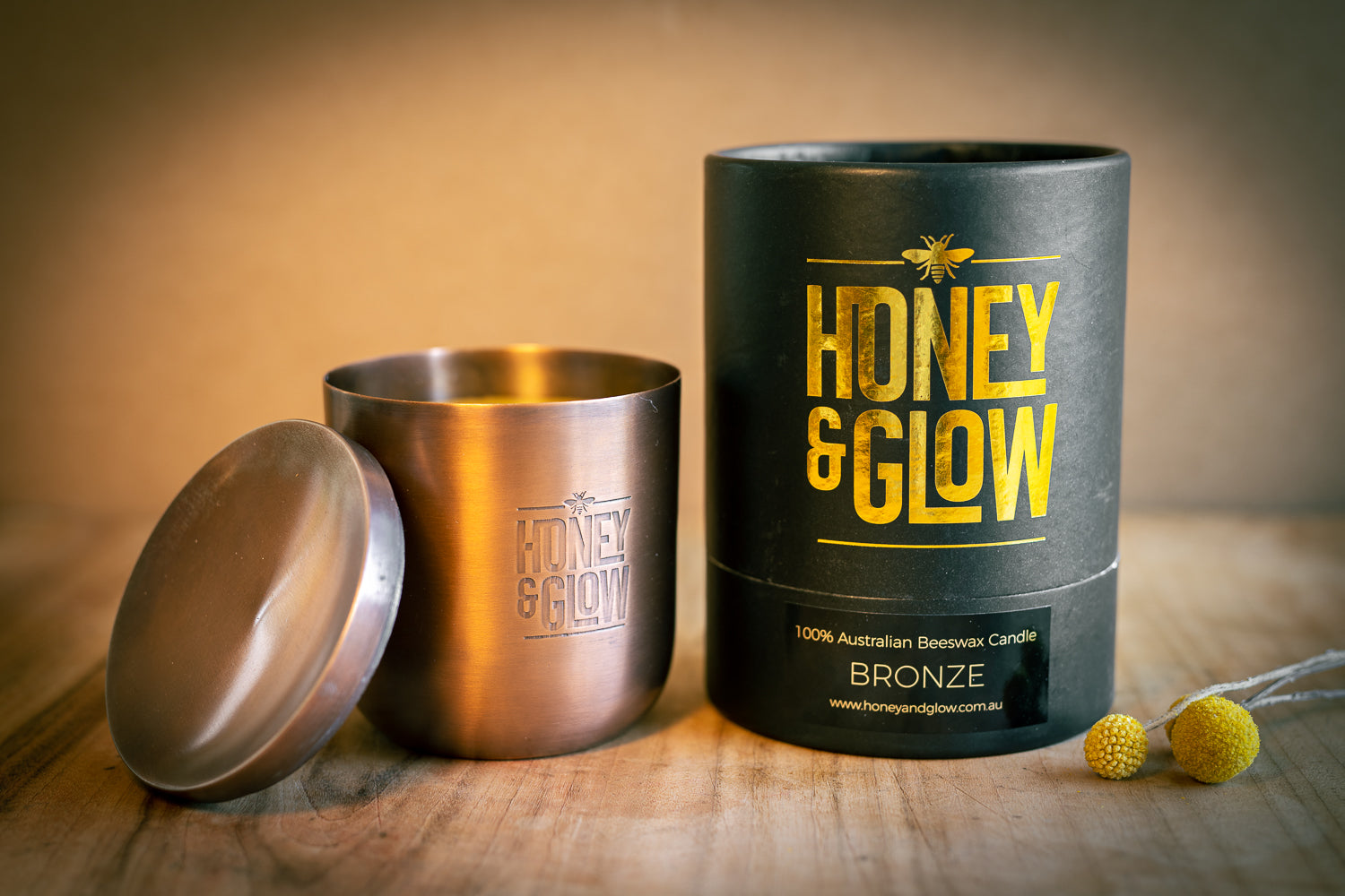 ‘Metallic’ Candle Range - honeyandglow-com