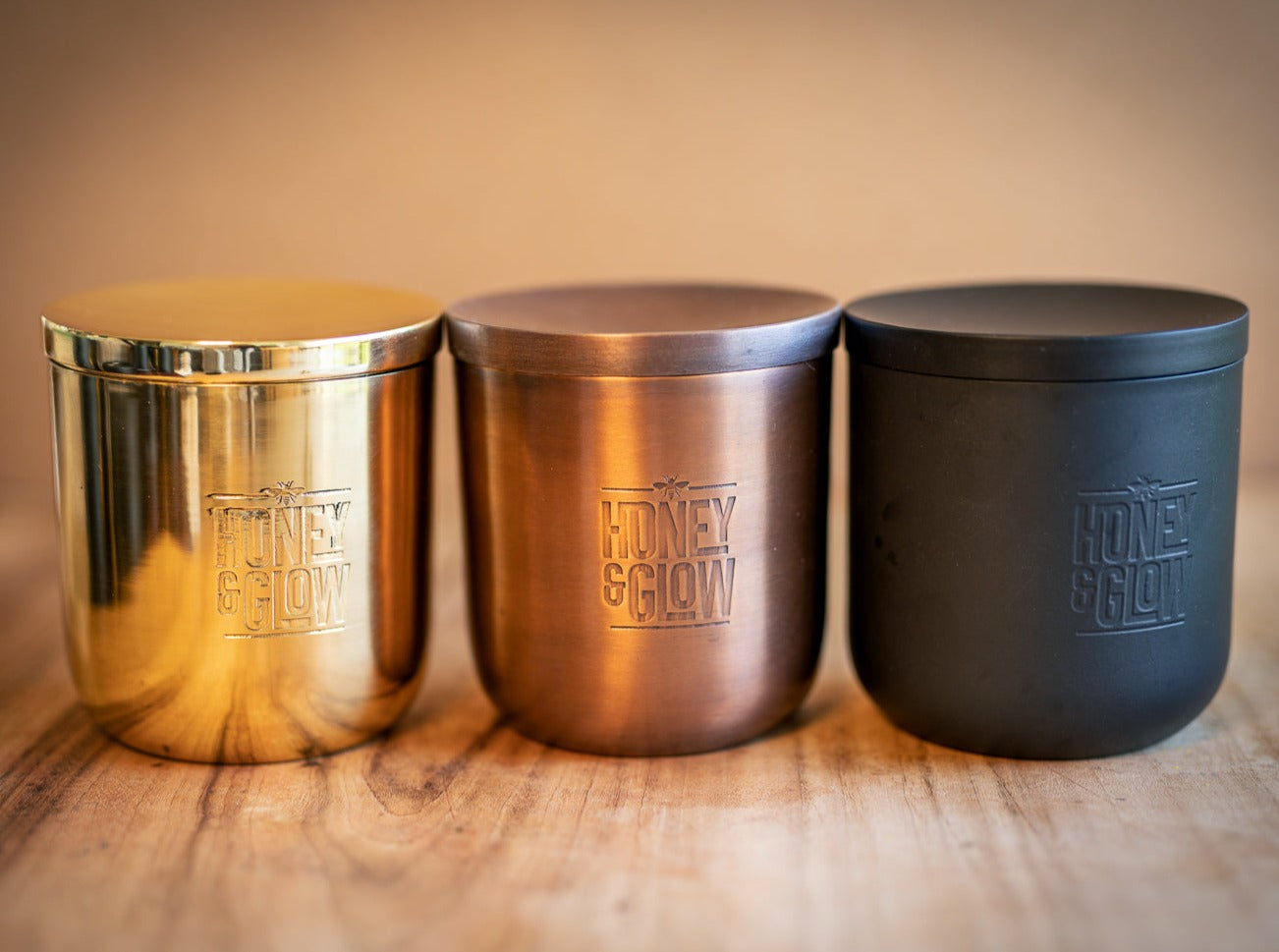 ‘Metallic’ Candle Range - honeyandglow-com